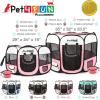 imagePET4FUN PN935PN945 Portable Pet Puppy Dog Cat Playpen Crates Kennel wWater Resistant 600D Oxford 210D Nylon Carrying Bag Collapsible Bowl Removable Mesh Cover 2 Sizes