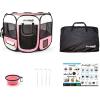 imagePET4FUN PN935PN945 Portable Pet Puppy Dog Cat Playpen Crates Kennel wWater Resistant 600D Oxford 210D Nylon Carrying Bag Collapsible Bowl Removable Mesh Cover 2 Sizes