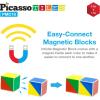 imagePicasso Cubes 16 Piece Magnetic Puzzle Game Magic Cube Puzzles Brain Teaser Set Kids Toy Magnet Pattern Block Matching Toys with Free Ideabook 100 Inspirations Included STEM Learning Early Education