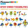 imagePicassoTiles 150 Piece Large Construction Brick Building Blocks STEM Bricks Toy Set Creative Learning Early Education Playset 5 Colors 4 Unique Shapes Mix ampamp Match Toys for Kids Boys Girls Child Age 3PBL100