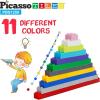 imagePicassoTiles 150 Piece Large Construction Brick Building Blocks STEM Bricks Toy Set Creative Learning Early Education Playset 5 Colors 4 Unique Shapes Mix ampamp Match Toys for Kids Boys Girls Child Age 3PBS1250