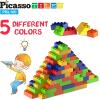 imagePicassoTiles 150 Piece Large Construction Brick Building Blocks STEM Bricks Toy Set Creative Learning Early Education Playset 5 Colors 4 Unique Shapes Mix ampamp Match Toys for Kids Boys Girls Child Age 3PBL100