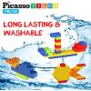 imagePicassoTiles 150 Piece Large Construction Brick Building Blocks STEM Bricks Toy Set Creative Learning Early Education Playset 5 Colors 4 Unique Shapes Mix ampamp Match Toys for Kids Boys Girls Child Age 3PBL100