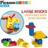imagePicassoTiles 150 Piece Large Construction Brick Building Blocks STEM Bricks Toy Set Creative Learning Early Education Playset 5 Colors 4 Unique Shapes Mix ampamp Match Toys for Kids Boys Girls Child Age 3PBL100