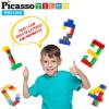 imagePicassoTiles 150 Piece Large Construction Brick Building Blocks STEM Bricks Toy Set Creative Learning Early Education Playset 5 Colors 4 Unique Shapes Mix ampamp Match Toys for Kids Boys Girls Child Age 3PBS1250