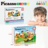 imagePicassoTiles 2 Piece Car Truck Construction Kit Toy Set Vehicle for Magnetic Blocks Building Tile Sensory Magnet Toys with ReEnforced Hitch ampamp Long Bed Educational Puzzle Girls Boys Toddlers Ages 3Excavator  Backhoe Brick