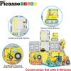 imagePicassoTiles 2 Piece Car Truck Construction Kit Toy Set Vehicle for Magnetic Blocks Building Tile Sensory Magnet Toys with ReEnforced Hitch ampamp Long Bed Educational Puzzle Girls Boys Toddlers Ages 3Construction