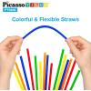 imagePicassoTiles 400pc Construction Toy Straw Building Set Children STEM Learning Interlocking Building Toys Creative Straw Connecting Builder Kits Early Education Kit for Kids Boys ampamp Girls Ages 3 PTS400Straw400pc
