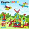 imagePicassoTiles 400pc Construction Toy Straw Building Set Children STEM Learning Interlocking Building Toys Creative Straw Connecting Builder Kits Early Education Kit for Kids Boys ampamp Girls Ages 3 PTS400Hedgehog 112pc