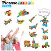 imagePicassoTiles 400pc Construction Toy Straw Building Set Children STEM Learning Interlocking Building Toys Creative Straw Connecting Builder Kits Early Education Kit for Kids Boys ampamp Girls Ages 3 PTS400Hedgehog 240pc