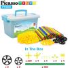 imagePicassoTiles 400pc Construction Toy Straw Building Set Children STEM Learning Interlocking Building Toys Creative Straw Connecting Builder Kits Early Education Kit for Kids Boys ampamp Girls Ages 3 PTS400Straw600pc