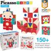 imagePicassoTiles Infinite Magnetic Puzzle Magic Cube EasyConnect Brain Teaser Toy Set Magnet Pattern Block Matching Toys Free Ideabook 150 Inspirations STEM Learning Kids BoysampampGirls Age3 PTC25
