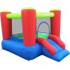 imagePicassoTiles KC106 8x7 Foot Junior Inflatable Bouncer Kid Park Jumping Bouncing House Jump Slide Playhouse w 50 Pit Balls 3 Sides Mesh Protection and HeavyDuty GFCI ETL Certified 385W Blower