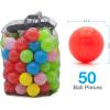 imagePicassoTiles KC106 8x7 Foot Junior Inflatable Bouncer Kid Park Jumping Bouncing House Jump Slide Playhouse w 50 Pit Balls 3 Sides Mesh Protection and HeavyDuty GFCI ETL Certified 385W Blower