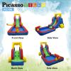 imagePicassoTiles KC108 Water Slide Park Inflatable Bouncing House wPool Area Splash Zone Climbing Wall Shower Head Sprays Mounts Water Cannon Mount and Heavy Duty GFCI ETL Certified 385W Blower