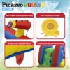 imagePicassoTiles KC108 Water Slide Park Inflatable Bouncing House wPool Area Splash Zone Climbing Wall Shower Head Sprays Mounts Water Cannon Mount and Heavy Duty GFCI ETL Certified 385W Blower
