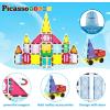 imagePicassoTiles Large Stabilizer Building Block Base Jumbo XL Plate Foundation Kit Magnetic Building Blocks Magnet Tiles Stacking STEM Toy Set101pc with Carry Case