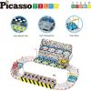 imagePicassoTiles Magnetic Race Track Toys Car Tracks Set for Toddlers Magnet Building Blocks Tiles Sensory Toys for Kids Include 2 Trucks STEM Engage in Thrilling Races Age 3 Year Old Boys Girls64pc w Stadium Seating