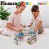 imagePicassoTiles Magnetic Race Track Toys Car Tracks Set for Toddlers Magnet Building Blocks Tiles Sensory Toys for Kids Include 2 Trucks STEM Engage in Thrilling Races Age 3 Year Old Boys Girls64pc w Stadium Seating