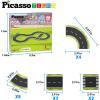 imagePicassoTiles Magnetic Race Track Toys Car Tracks Set for Toddlers Magnet Building Blocks Tiles Sensory Toys for Kids Include 2 Trucks STEM Engage in Thrilling Races Age 3 Year Old Boys Girlsspeedway