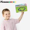 imagePicassoTiles Magnetic Race Track Toys Car Tracks Set for Toddlers Magnet Building Blocks Tiles Sensory Toys for Kids Include 2 Trucks STEM Engage in Thrilling Races Age 3 Year Old Boys GirlsRoad w Sign