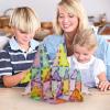 imagePicassoTiles Magnetic Tiles Blocks Magnet Tile Magnets Building Blocks Construction Toy Set with Reflective Leaf Flakes Magnetic Building Tiles Toys STEM Learning Kit Stacking Block Playset PTJ48