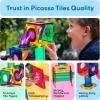 imagePicassoTiles Marble Run 120 Piece Magnetic Building Blocks Magnet Tile Construction Toy Playset STEM Learning Educational Block Child Brain Development Kids Toys for Boys and Girls Age 3 and UpPTG50