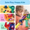 imagePicassoTiles Marble Run 120 Piece Magnetic Building Blocks Magnet Tile Construction Toy Playset STEM Learning Educational Block Child Brain Development Kids Toys for Boys and Girls Age 3 and UpPTG50