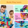 imagePicassoTiles Marble Run 120 Piece Magnetic Building Blocks Magnet Tile Construction Toy Playset STEM Learning Educational Block Child Brain Development Kids Toys for Boys and Girls Age 3 and UpPTG100