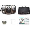 imagePicassoTiles PET4FUN 29 Portable Pet Puppy Dog Cat Animal Playpen Yard Crates Kennel wPremium 600D Oxford Cloth ToolFree Setup Carry Bag Removable Security Mesh CoverShade 2 Storage PocketsBrown