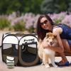 imagePicassoTiles PET4FUN 29 Portable Pet Puppy Dog Cat Animal Playpen Yard Crates Kennel wPremium 600D Oxford Cloth ToolFree Setup Carry Bag Removable Security Mesh CoverShade 2 Storage PocketsBrown
