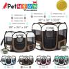 imagePicassoTiles PET4FUN 29 Portable Pet Puppy Dog Cat Animal Playpen Yard Crates Kennel wPremium 600D Oxford Cloth ToolFree Setup Carry Bag Removable Security Mesh CoverShade 2 Storage PocketsBrown