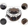 imagePicassoTiles PET4FUN 29 Portable Pet Puppy Dog Cat Animal Playpen Yard Crates Kennel wPremium 600D Oxford Cloth ToolFree Setup Carry Bag Removable Security Mesh CoverShade 2 Storage PocketsBrown