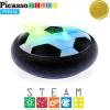 imagePicassoTiles Soccer Hoverball Air Hockey Electric Power Airlifted Hover Ball Indoor Floating Airflow Hovering LED Light and Soft Bumper Battery Powered Training and Playing Age 3 and up PTH100