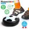 imagePicassoTiles Soccer Hoverball Air Hockey Electric Power Airlifted Hover Ball Indoor Floating Airflow Hovering LED Light and Soft Bumper Battery Powered Training and Playing Age 3 and up PTH100