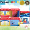 imageUpgrade Version PicassoTiles KC102 12x10 Foot Inflatable Bouncer Jumping Bouncing House Jump Slide Dunk Playhouse wBasketball Rim 4 Sports Balls FullSize Entry 580W ETL Certified Blower