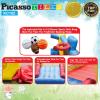 imageUpgrade Version PicassoTiles KC102 12x10 Foot Inflatable Bouncer Jumping Bouncing House Jump Slide Dunk Playhouse wBasketball Rim 4 Sports Balls FullSize Entry 580W ETL Certified Blower