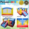 imageUpgrade Version PicassoTiles KC102 12x10 Foot Inflatable Bouncer Jumping Bouncing House Jump Slide Dunk Playhouse wBasketball Rim 4 Sports Balls FullSize Entry 580W ETL Certified Blower