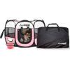 imagePET4FUN PN935 29quot Portable Pet Puppy Dog Cat Animal Playpen Yard Crates Kennel wPremium 600D Oxford Cloth ToolFree Setup Carry Bag Removable Security Mesh CoverShade 2 Storage PocketsPink