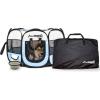 imagePET4FUN PN935 35quot Portable Pet Puppy Dog Cat Animal Playpen Yard Crates Kennel wPremium 600D Oxford Cloth ToolFree Setup Carry Bag Removable Security Mesh CoverShade 2 Storage PocketsBlue