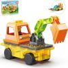 imagePicassoTiles 2 Piece Car Truck Construction Kit Toy Set Vehicle for Magnetic Blocks Building Tile Sensory Magnet Toys with ReEnforced Hitch ampamp Long Bed Educational Puzzle Girls Boys Toddlers Ages 3Excavator  Backhoe Brick