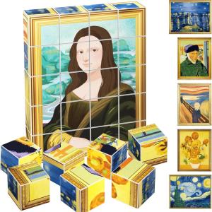 imagePicassoTiles 1 Magnetic Puzzle Building Cubes Blocks for kids Van Gogh puzzle Mona Lisa Hand puzzle kids toys 3 year old boy girl STEM toys Toddler TeenYoung ExplorersEducational Popular Art