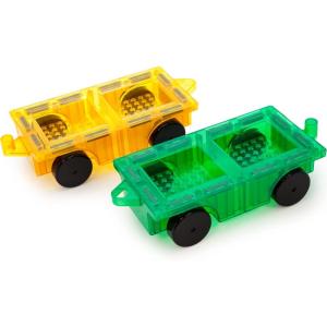 imagePicassoTiles 2 Piece Car Truck Construction Kit Toy Set Vehicle for Magnetic Blocks Building Tile Sensory Magnet Toys with ReEnforced Hitch ampamp Long Bed Educational Puzzle Girls Boys Toddlers Ages 3yellowgreen