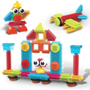imagePicassoTiles 400pc Construction Toy Straw Building Set Children STEM Learning Interlocking Building Toys Creative Straw Connecting Builder Kits Early Education Kit for Kids Boys ampamp Girls Ages 3 PTS400Hedgehog 41pc