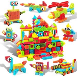 imagePicassoTiles 400pc Construction Toy Straw Building Set Children STEM Learning Interlocking Building Toys Creative Straw Connecting Builder Kits Early Education Kit for Kids Boys ampamp Girls Ages 3 PTS400Hedgehog 240pc