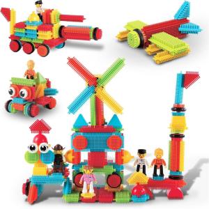 imagePicassoTiles 400pc Construction Toy Straw Building Set Children STEM Learning Interlocking Building Toys Creative Straw Connecting Builder Kits Early Education Kit for Kids Boys ampamp Girls Ages 3 PTS400Hedgehog 116pc