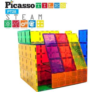 imagePicassoTiles Large Stabilizer Building Block Base Jumbo XL Plate Foundation Kit Magnetic Building Blocks Magnet Tiles Stacking STEM Toy Set28 pcs XL Plate