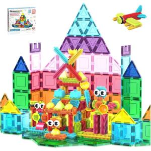 imagePicassoTiles Large Stabilizer Building Block Base Jumbo XL Plate Foundation Kit Magnetic Building Blocks Magnet Tiles Stacking STEM Toy Set75 pcs 2in1