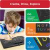 imagePicassoTiles 2in1 Magnetic Drawing Board Toy 12x10 inch Large Magnet Bead Tablet Pad with 2 Facings Alphabet STEM Free Style Educational Erasable ampamp Reusable Learning Writing Playboard in Black PTB04AlphabetFree