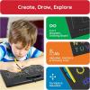 imagePicassoTiles 2in1 Magnetic Drawing Board Toy 12x10 inch Large Magnet Bead Tablet Pad with 2 Facings Alphabet STEM Free Style Educational Erasable ampamp Reusable Learning Writing Playboard in Black PTB042pk 4in1